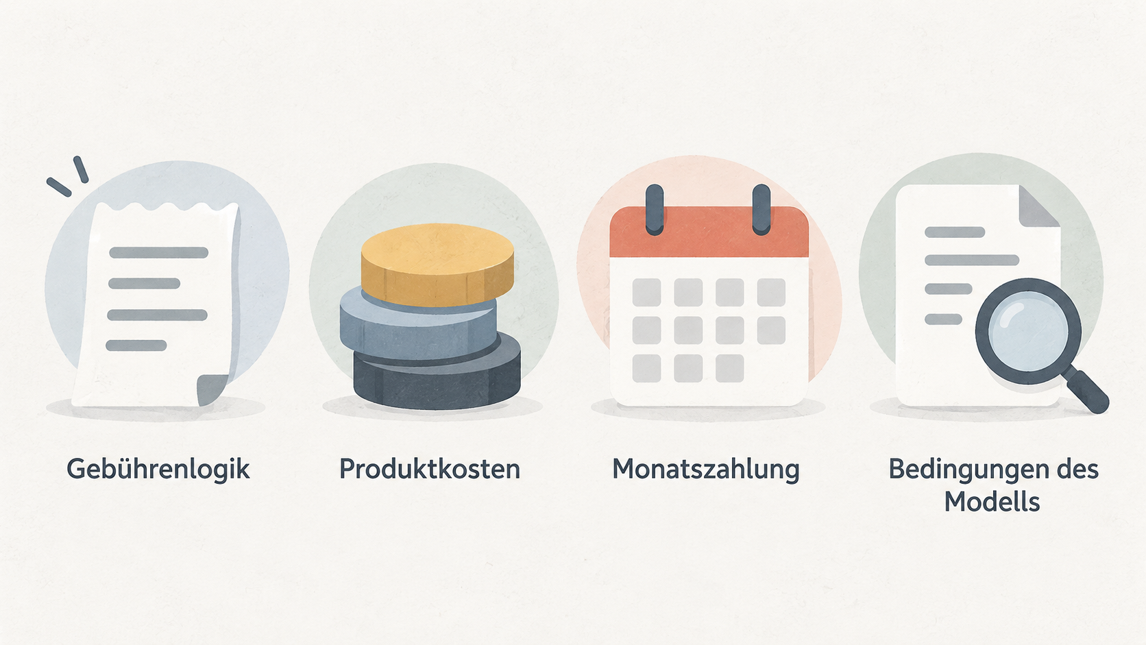 Summarize the section’s stated checks in one row of five icons with short labels: “Grund- und Ordergebühren”, “Verfügbarkeit des gewünschten Wertpapiers”, “Handelsplatz”, “Sparplanbedingungen”, “Produktkosten des gewählten ETF”.